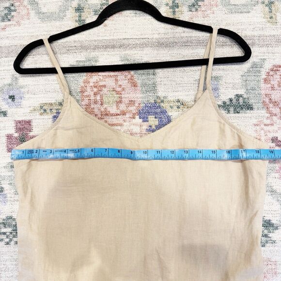 Rachel Zoe Womens Beige Linen Slip Dress Size 14 Minimalist Resort Beachy Staple - Picture 4 of 6